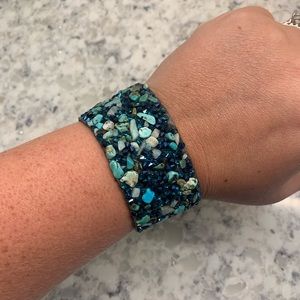 Turquoise + Sparkle magnetic bracelet